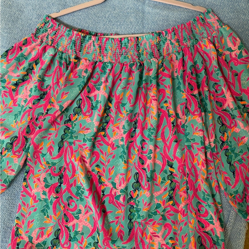 - Maryellen Off-The-Shoulder Top - Multi Seaweed Samba. - Picture 6 of 6